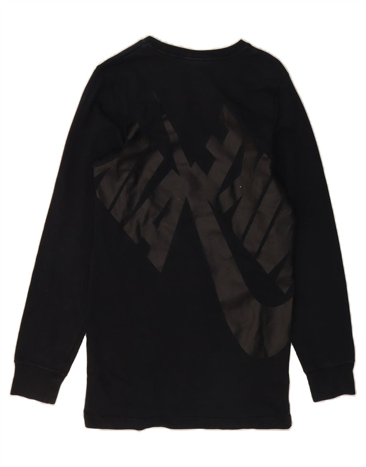 NIKE Mens Graphic Top Long Sleeve Small Black Vintage Nike and Second-Hand Nike from Messina Hembry 