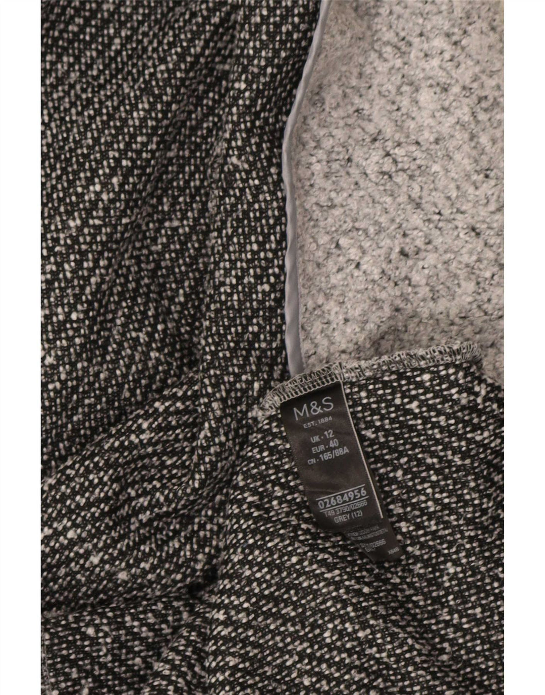 Marks & Spencer Abrigo abierto para mujer UK 42 Poliéster moteado gris medio