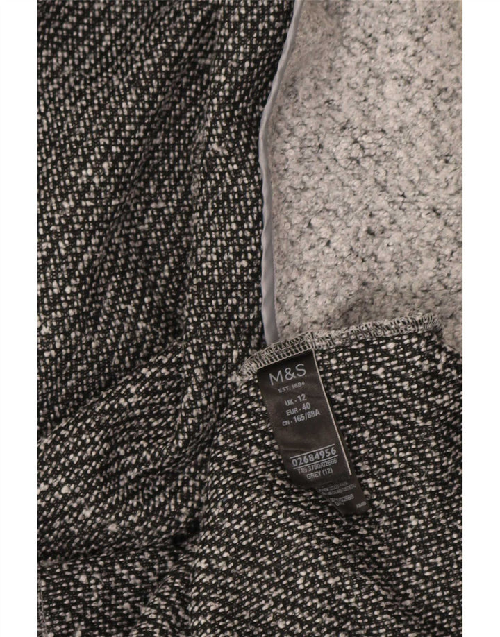 Marks & Spencer Abrigo abierto para mujer UK 42 Poliéster moteado gris medio