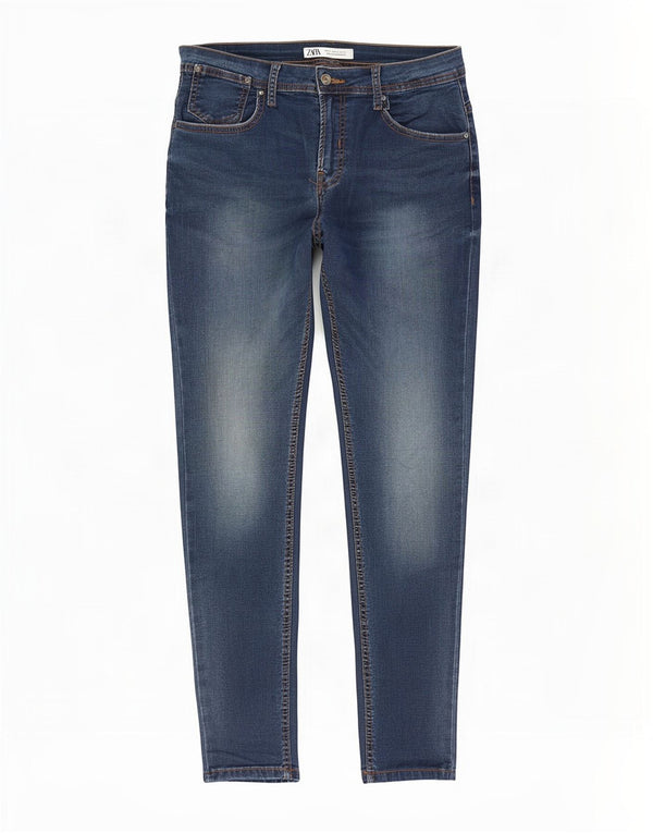 Zara Mens Slim Jeans EU 42 Large W32 L29 Algodón Azul