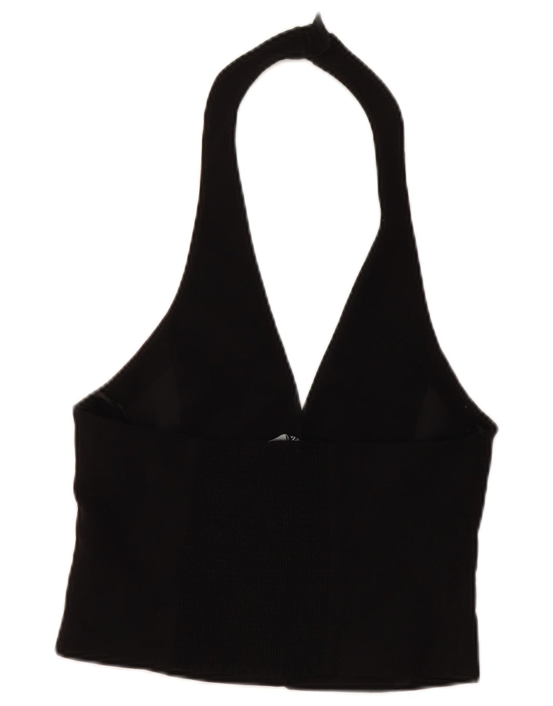 Zara Mujer Crop Halter Top UK 42 Medium Viscosa Negra