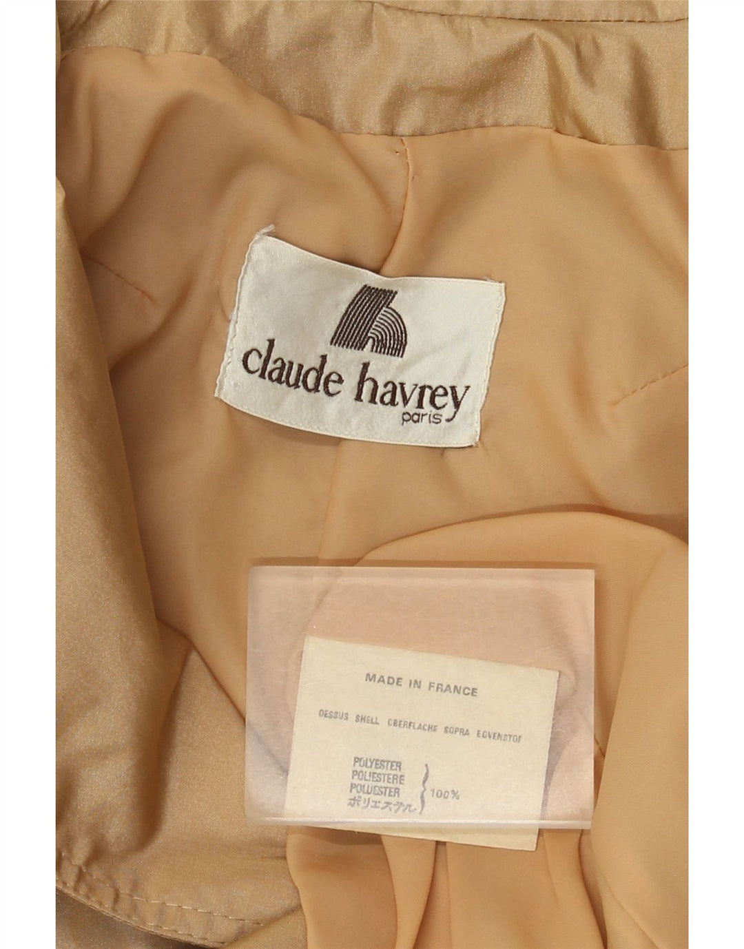 Claude Havrey Gabardina de doble botonadura para mujer UK 44 Beige medio