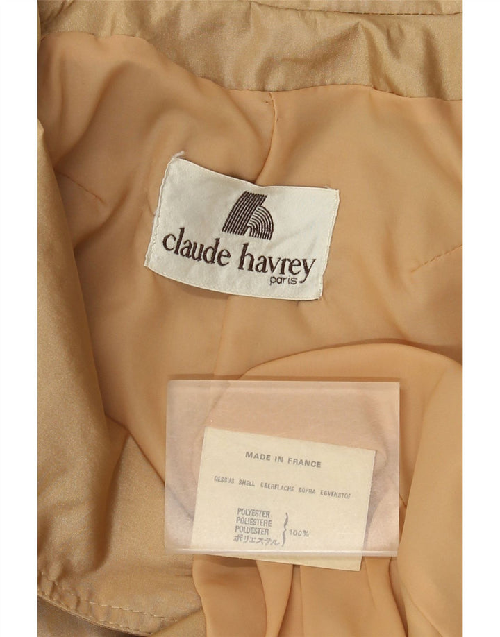Claude Havrey Gabardina de doble botonadura para mujer UK 44 Beige medio