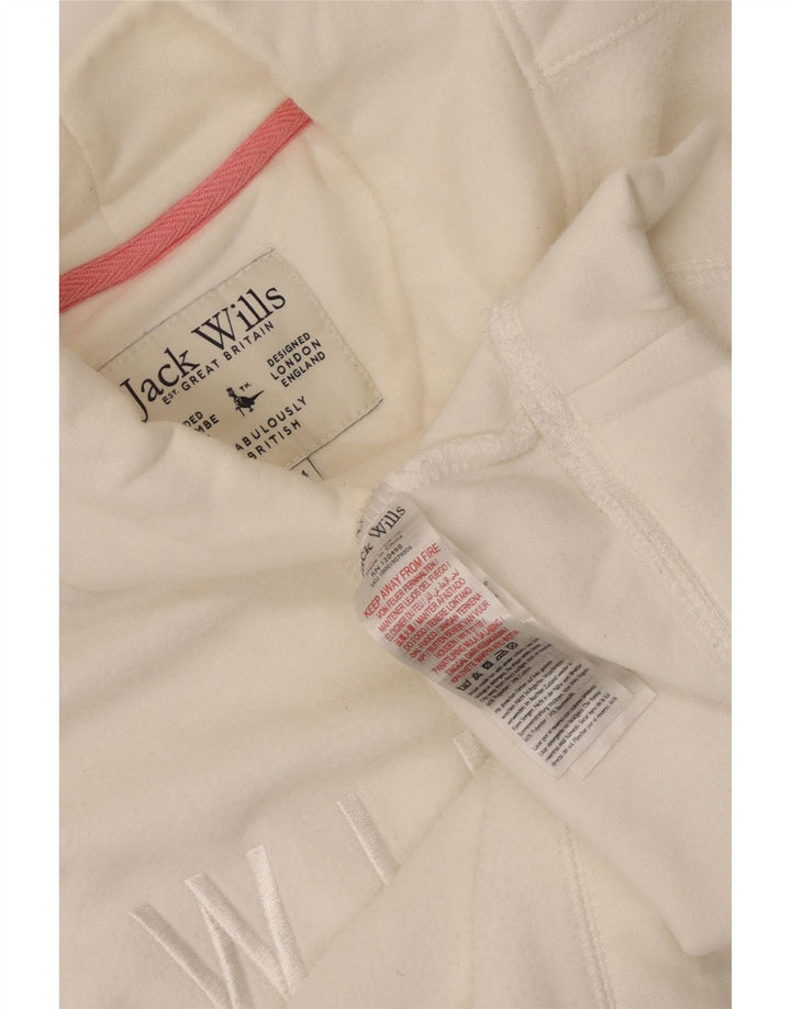 Jack Wills Sudadera con gráfico corto para mujer, talla 40, color blanco