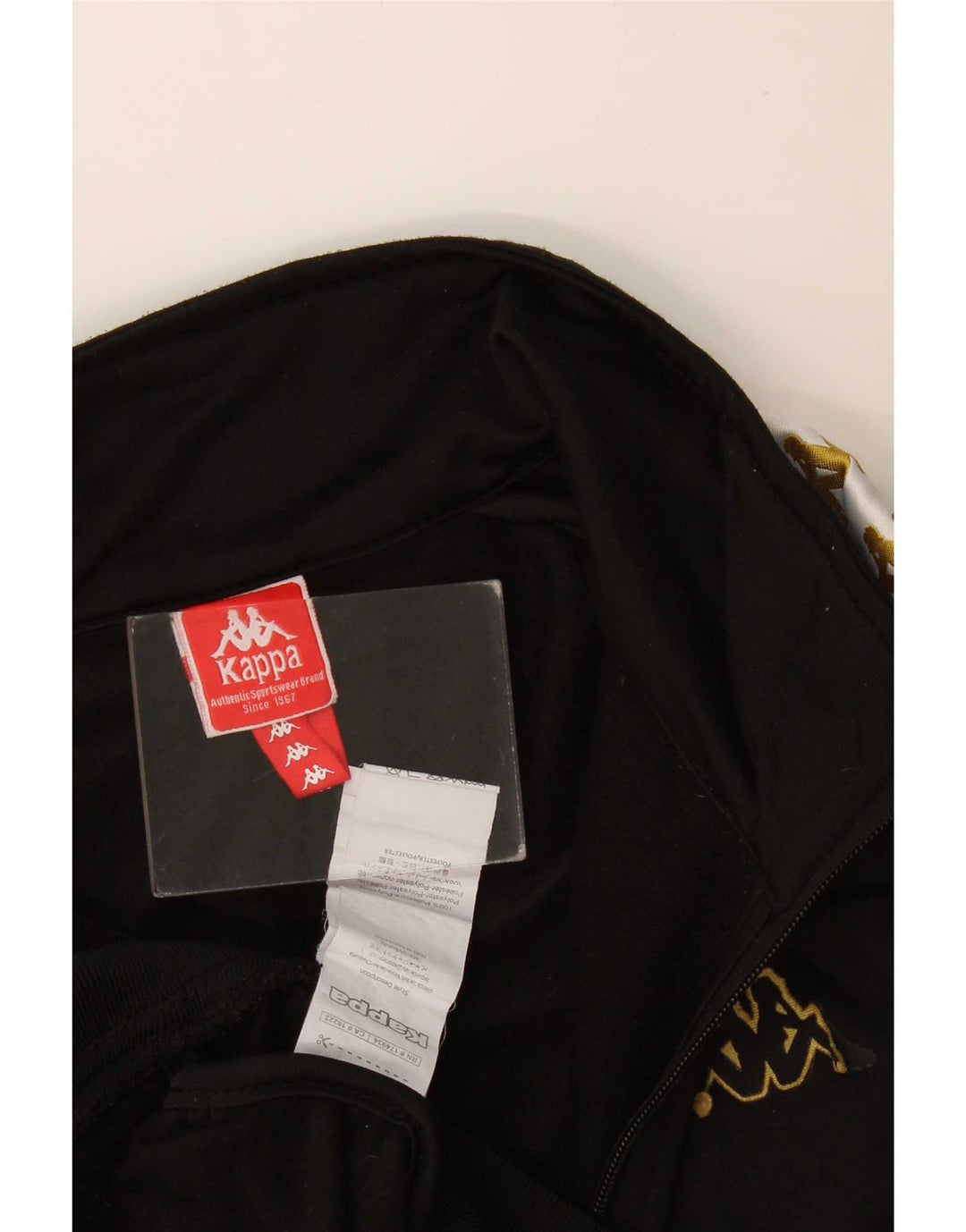 Kappa Mens Graphic Chándal Top Chaqueta Grande Negro Colorblock Poliéster