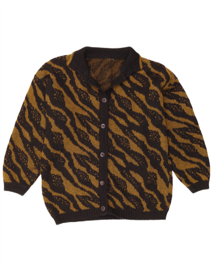 VINTAGE suéter cárdigan para mujer Reino Unido 16 rayas negras grandes