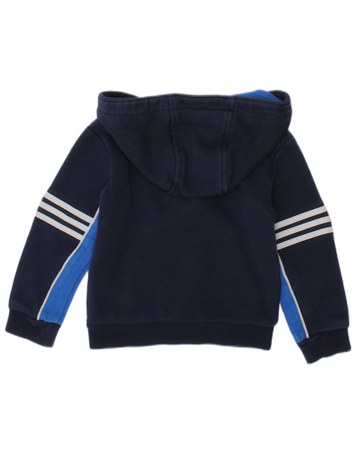 ADIDAS Jersey con capucha y cuello con cremallera para bebé niño 12-18 meses Azul marino Colorblock