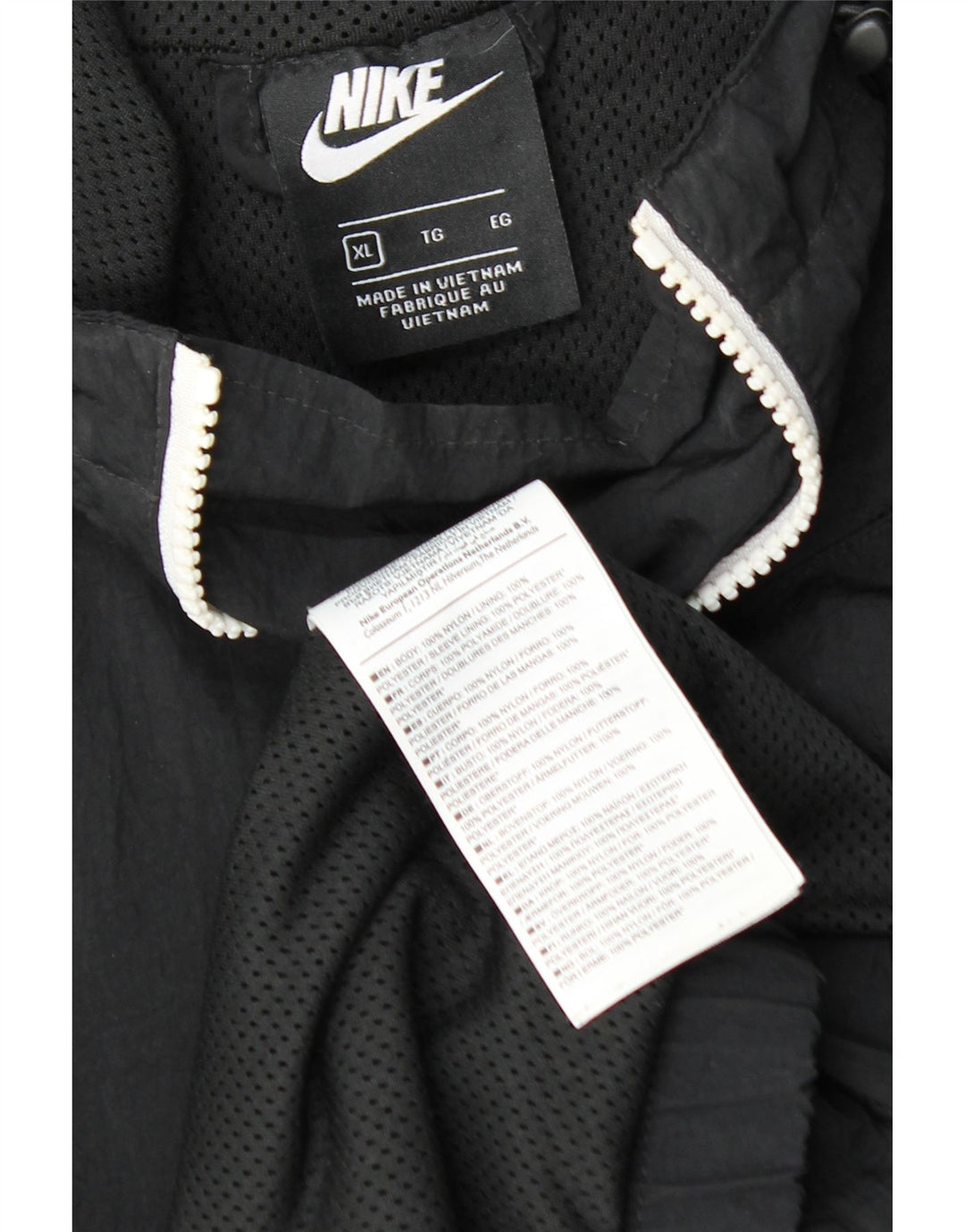NIKE Chaqueta impermeable con capucha para hombre UK 42 XL Nylon negro