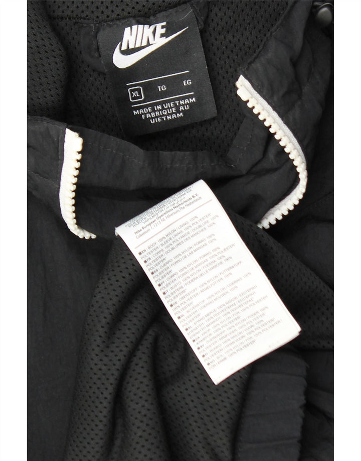 NIKE Chaqueta impermeable con capucha para hombre UK 42 XL Nylon negro