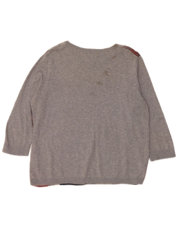 Jigsaw - Jersey para mujer con cuello barco, talla 40, talla grande, multicolor