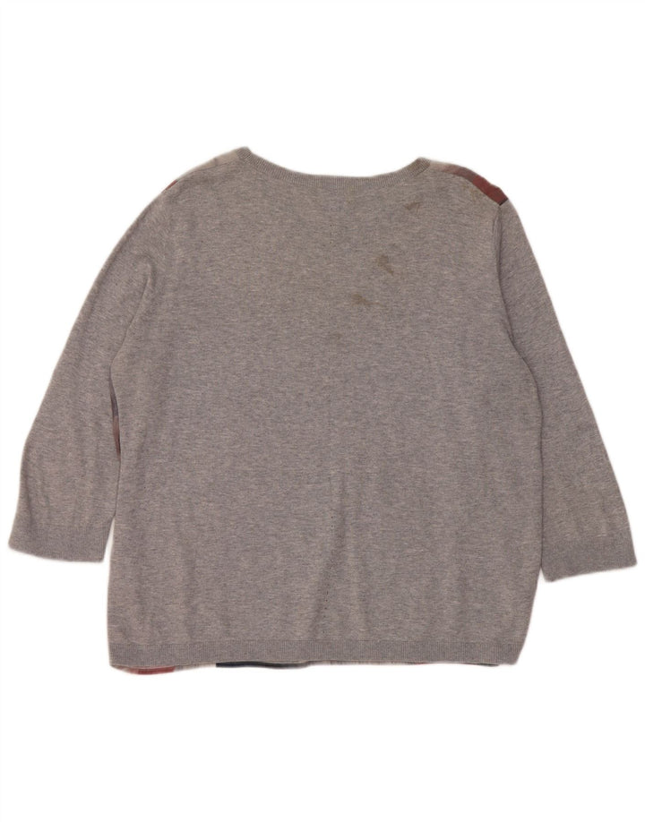 Jigsaw - Jersey para mujer con cuello barco, talla 40, talla grande, multicolor