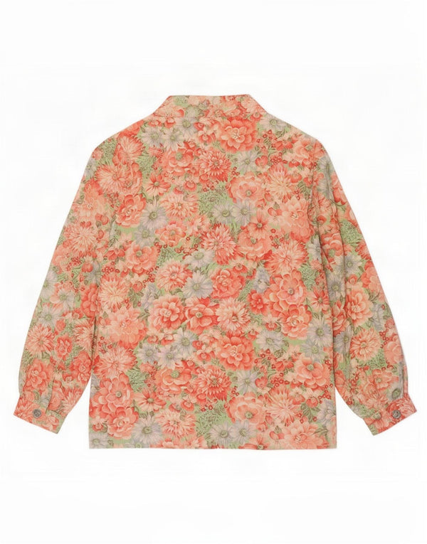 Vintage mujer camisa blusa Reino Unido 14 medio multicolor floral