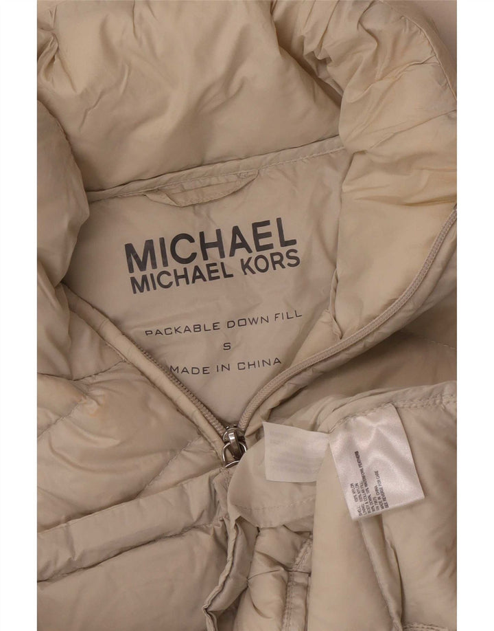 Michael Kors Chaqueta acolchada para mujer UK 10 Small Beige Nylon