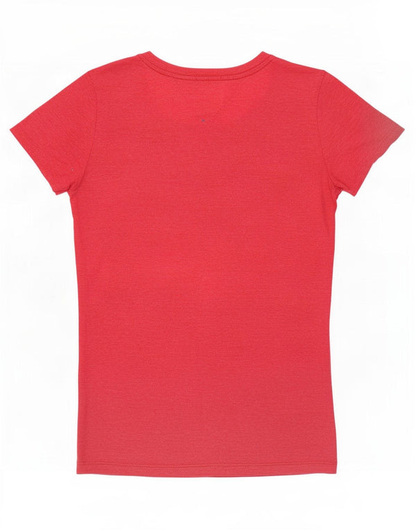 Tommy Hilfiger Camiseta gráfica para mujer Top UK 10 Small Red Cotton
