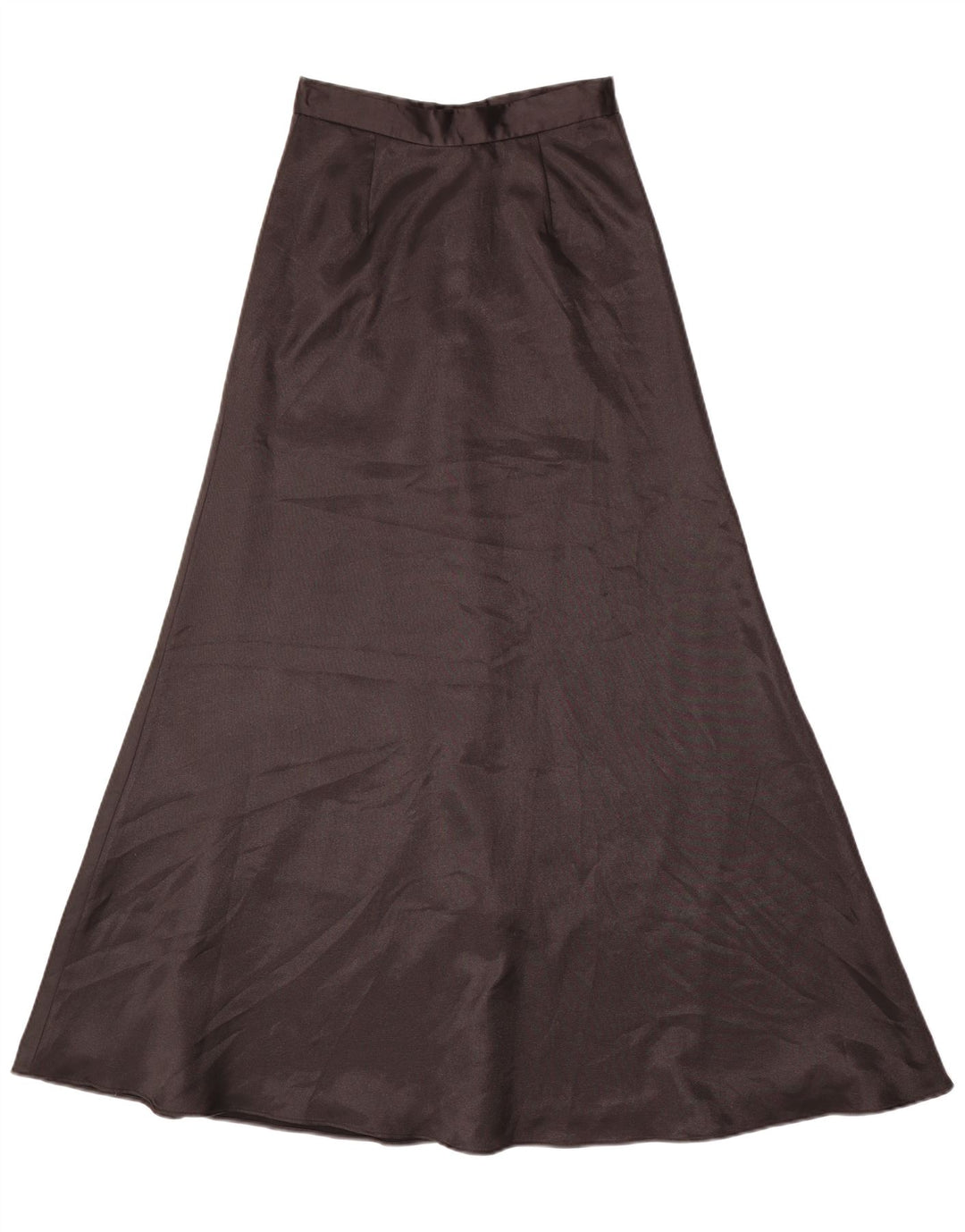 Vintage Mujer Maxi Falda Reino Unido 6 XS W24 Poliéster Negro