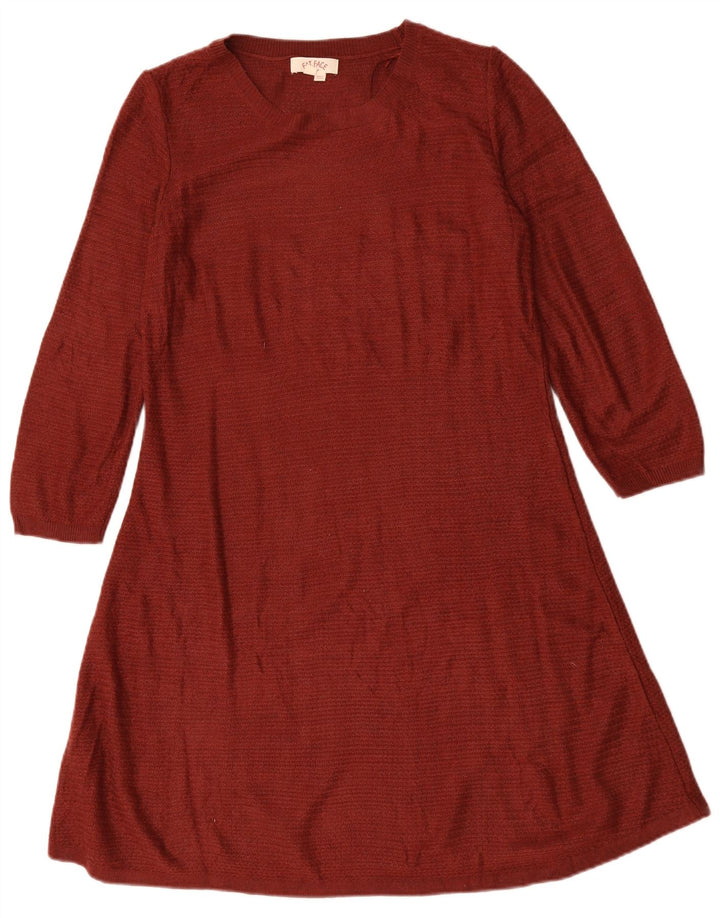 FAT FACE Vestido tipo jersey de manga 3/4 para mujer Reino Unido 42 Acrílico granate mediano