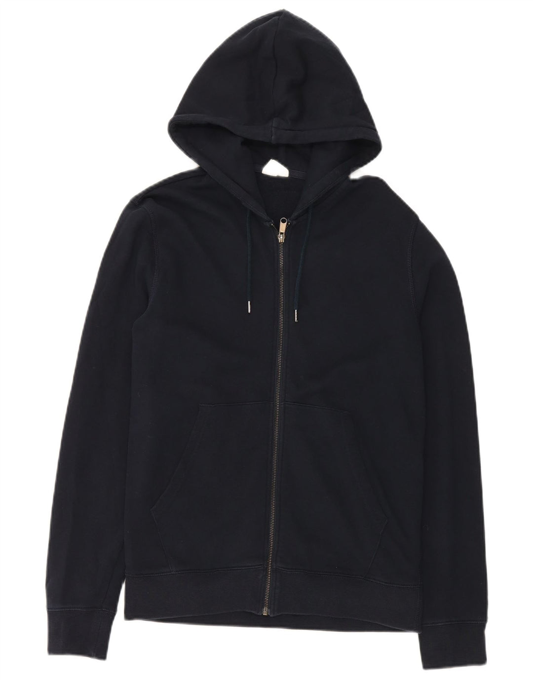 Marks & Spencer - Sudadera con capucha y cremallera para hombre, talla pequeña, algodón azul marino