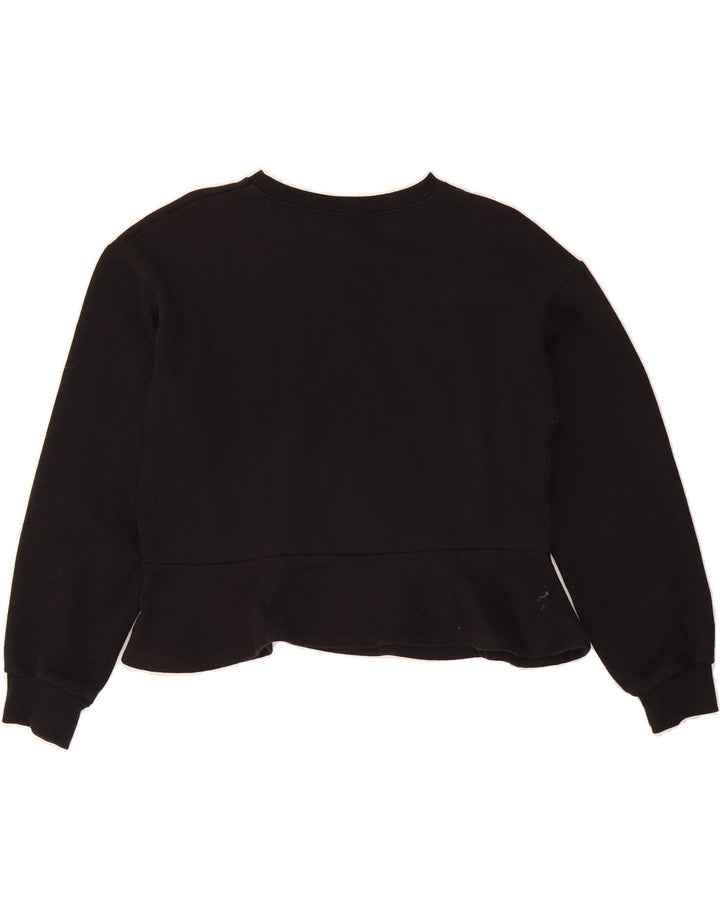 ZARA Womens Oversized Crop Sweatshirt Jumper UK 10 Small Black Vintage Zara and Second-Hand Zara from Messina Hembry 