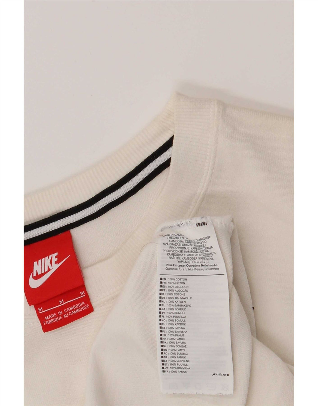 Nike Camiseta gráfica de manga larga de algodón blanco mediano para hombre