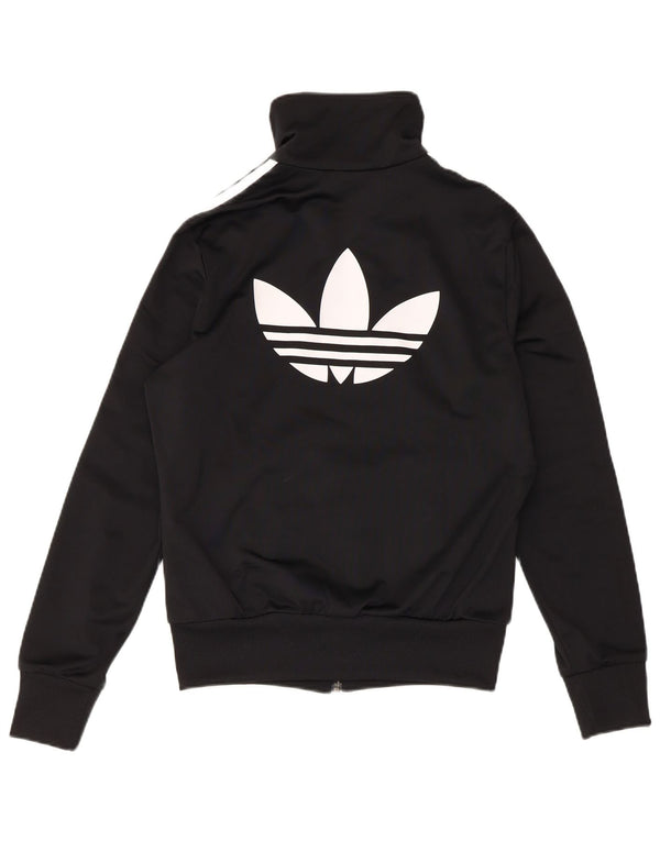 Adidas Mujer Gráfico Chándal Top Chaqueta UK 14 Mediano Negro Deportes