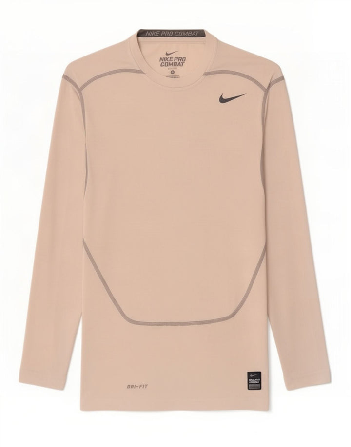 Nike Mujer Dri Fit Top Manga Larga UK 8 Pequeño Poliéster Blanco