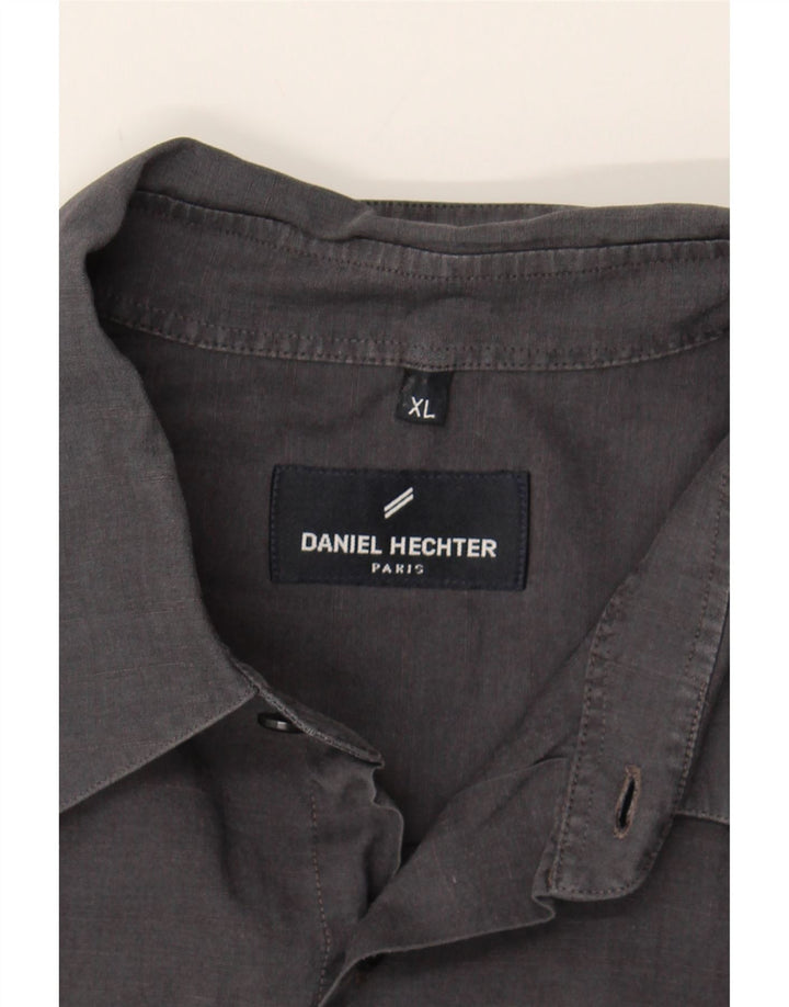 DANIEL HECHTER Mens Short Sleeve Shirt XL Grey Cotton Vintage Daniel Hechter and Second-Hand Daniel Hechter from Messina Hembry 