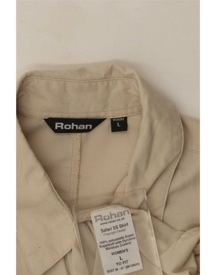 Rohan Camisa de manga corta para mujer UK 46 Large Beige Poliamida