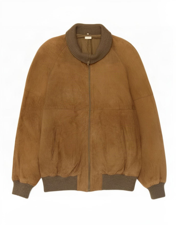 Vintage hombres bombardero ante chaqueta Reino Unido 38 medio beige