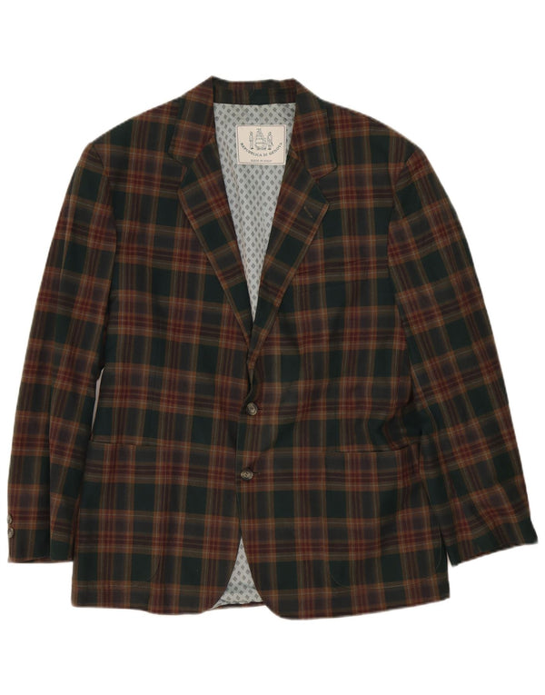 Vintage hombres 2 botones Blazer chaqueta Reino Unido 40 gran cheque verde