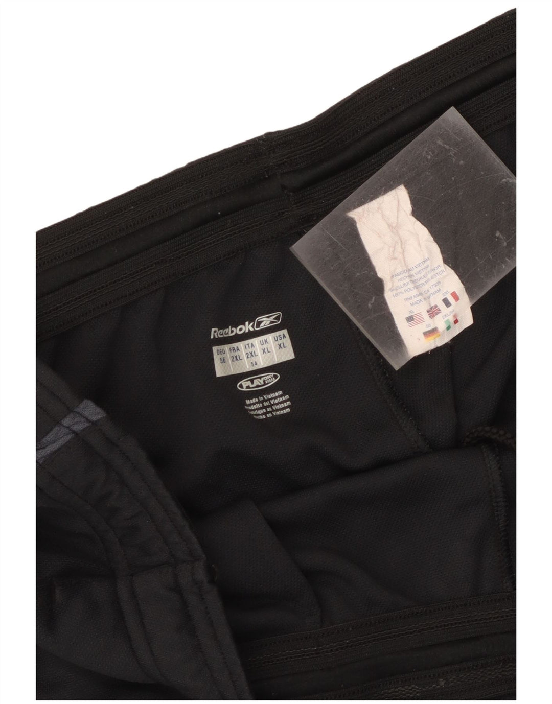 Reebok Pantalones cortos deportivos para hombre XL Poliéster negro