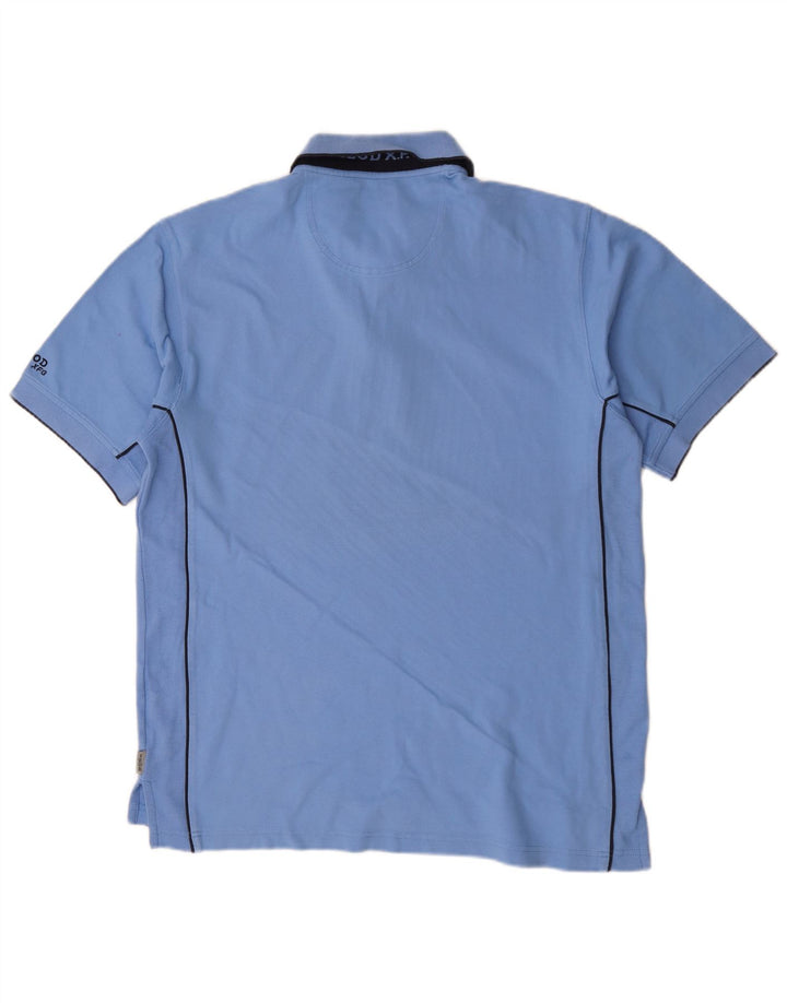 Polo Izod Hombre Grande Azul Algodón