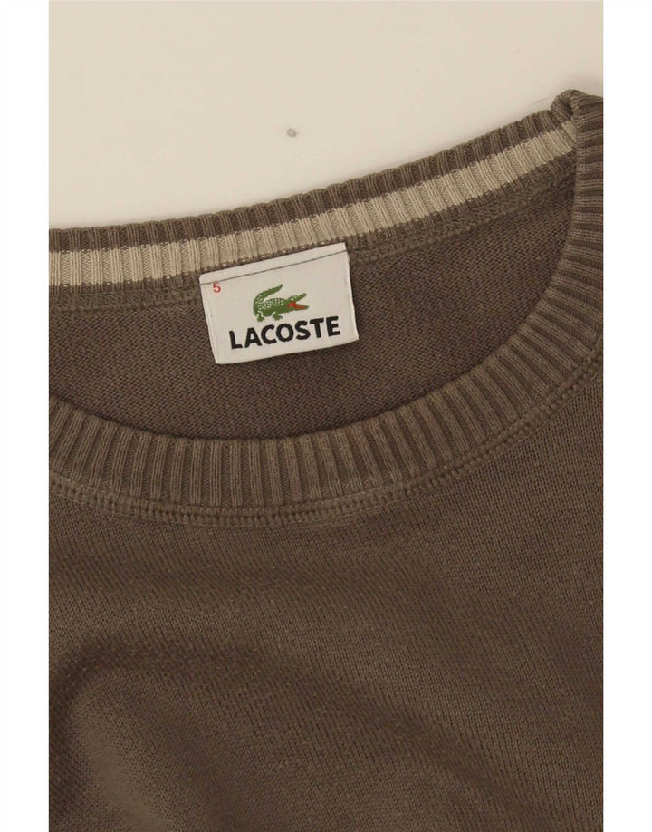 Lacoste Jersey de cuello redondo para hombre talla 5 grande caqui