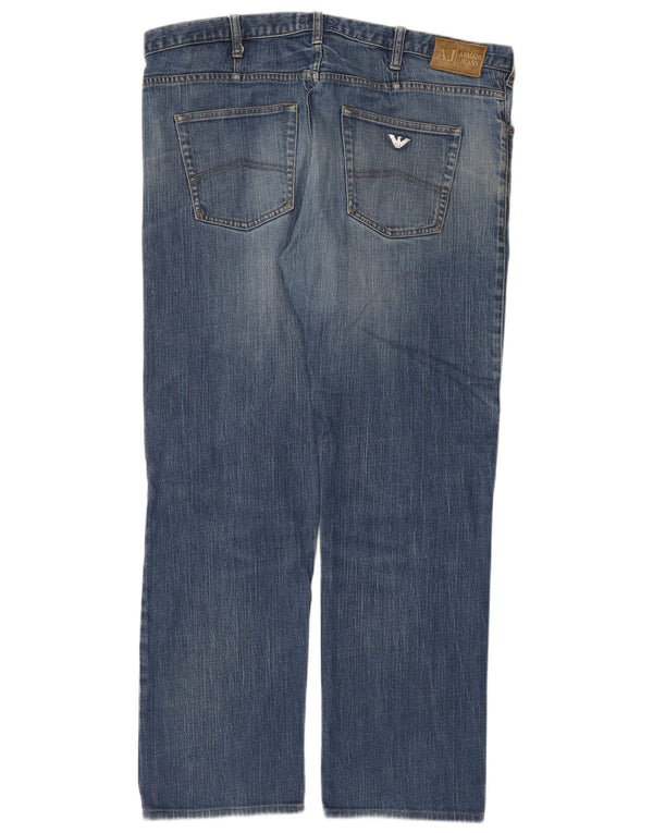 Armani Mens Straight Jeans W36 L30 Blue Cotton
