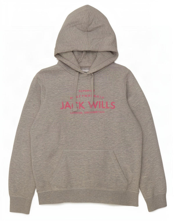 Jack Wills Jersey con capucha de gran tamaño para mujer con gráfico UK 10 Small Grey Moteado