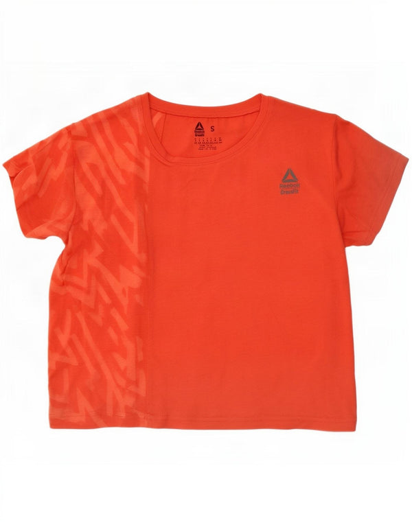 Adidas Mujer Cross Fit Crop Graphic Camiseta Top UK 8/10 Small Naranja
