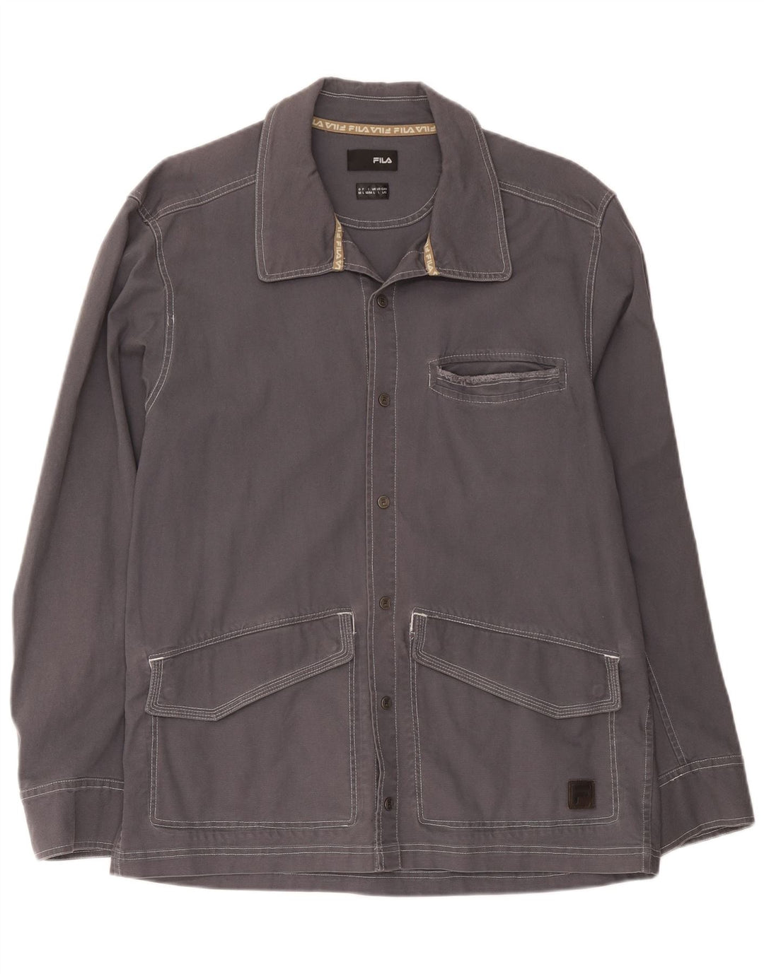 Fila Chaqueta utilitaria para hombre Reino Unido 40 Algodón gris grande