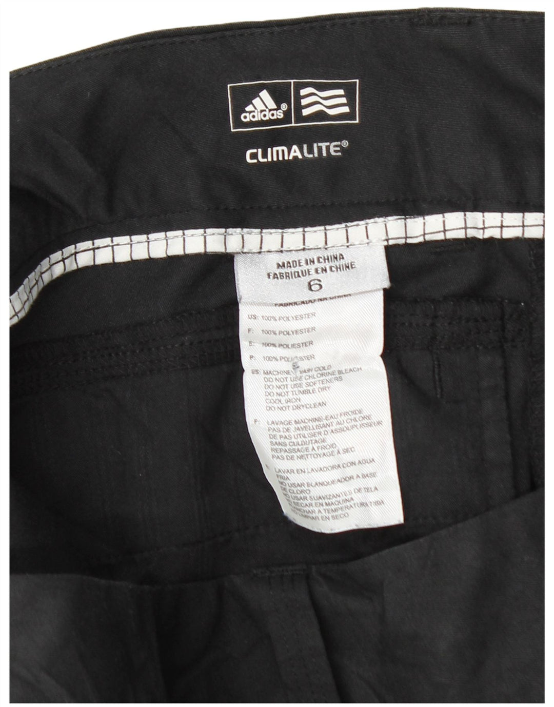 ADIDAS Pantalones cortos chinos Climalite para mujer UK 6 XS W30 Poliéster negro
