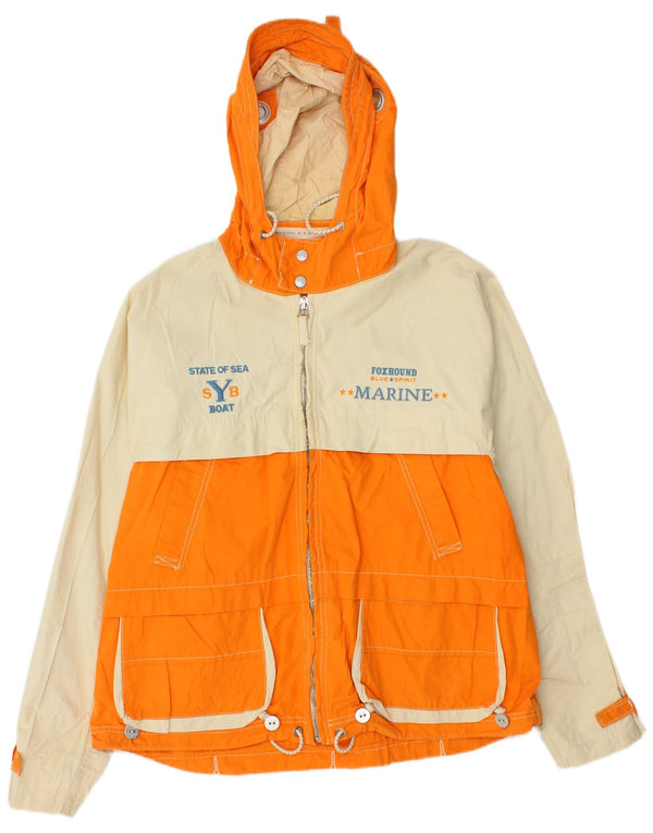 Foxhound Chaqueta cortavientos con capucha para hombre UK 42 XL Algodón color block naranja