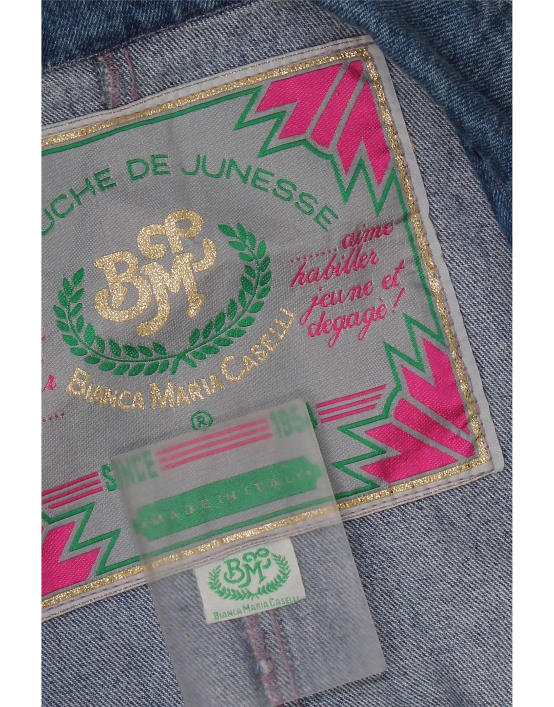 Bianca Maria Caselli Chaqueta vaquera con 1 botón para mujer, talla 40, color azul pequeño