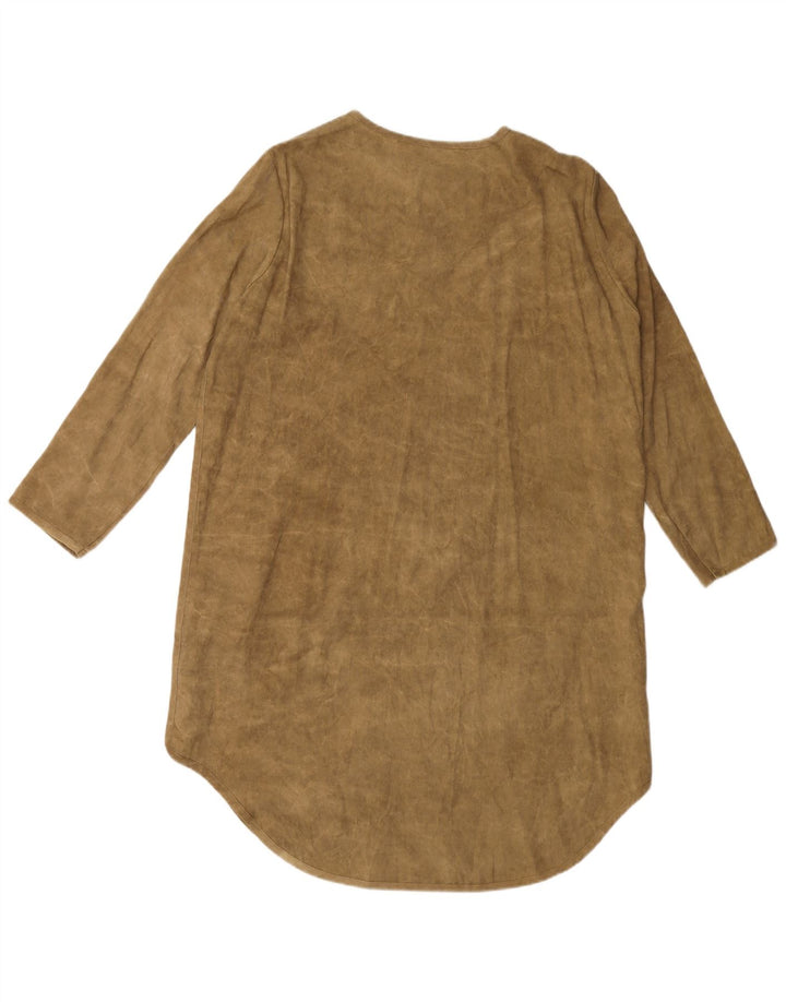 ZARA Vestido Camisero Mujer UK 44 Lyocell Verde Medio