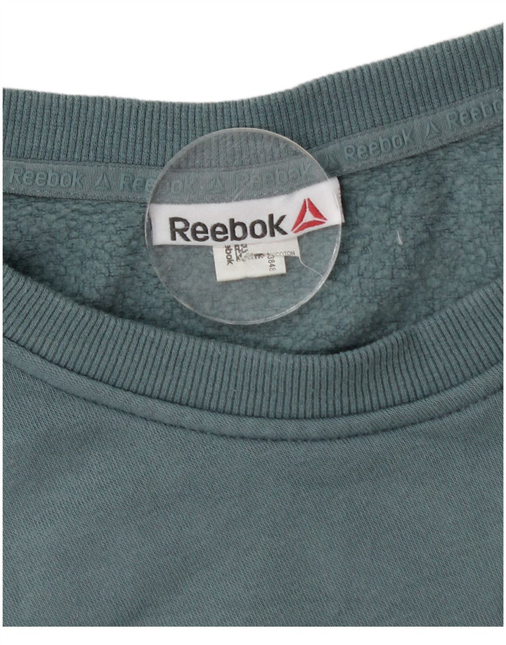 Reebok - Sudadera gráfica para mujer, talla 40, color azul