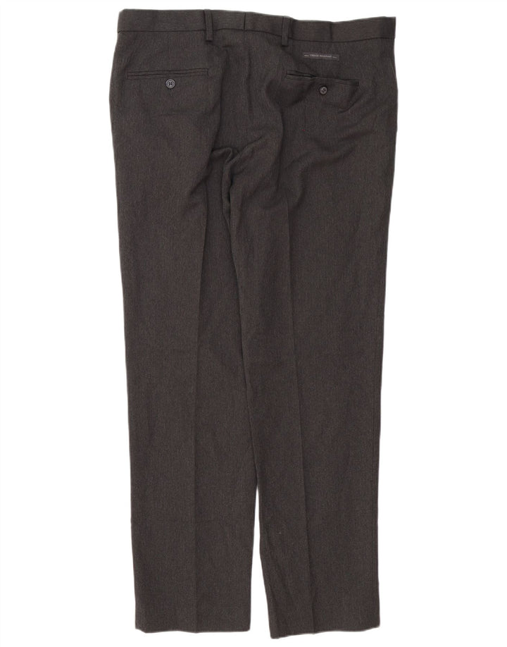Marks & Spencer Pantalón chino de corte entallado para hombre W36 L31 Poliéster gris