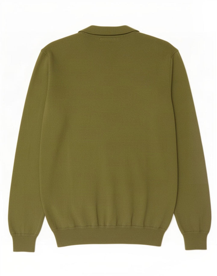 Jersey tipo jersey con cuello en V para hombre Rifle Algodón verde medio