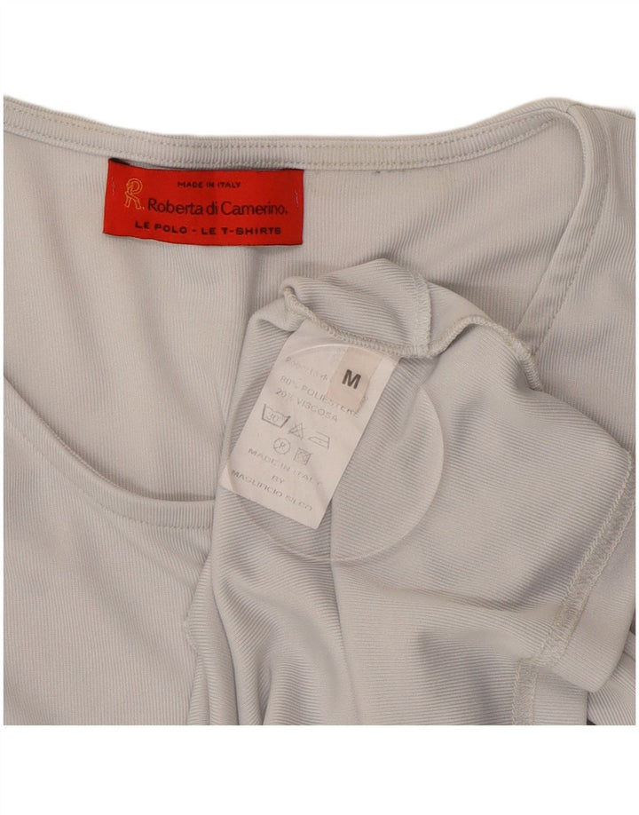 ROBERTA DI CAMERINO Camiseta Mujer Top UK 44 Poliéster Gris Medio