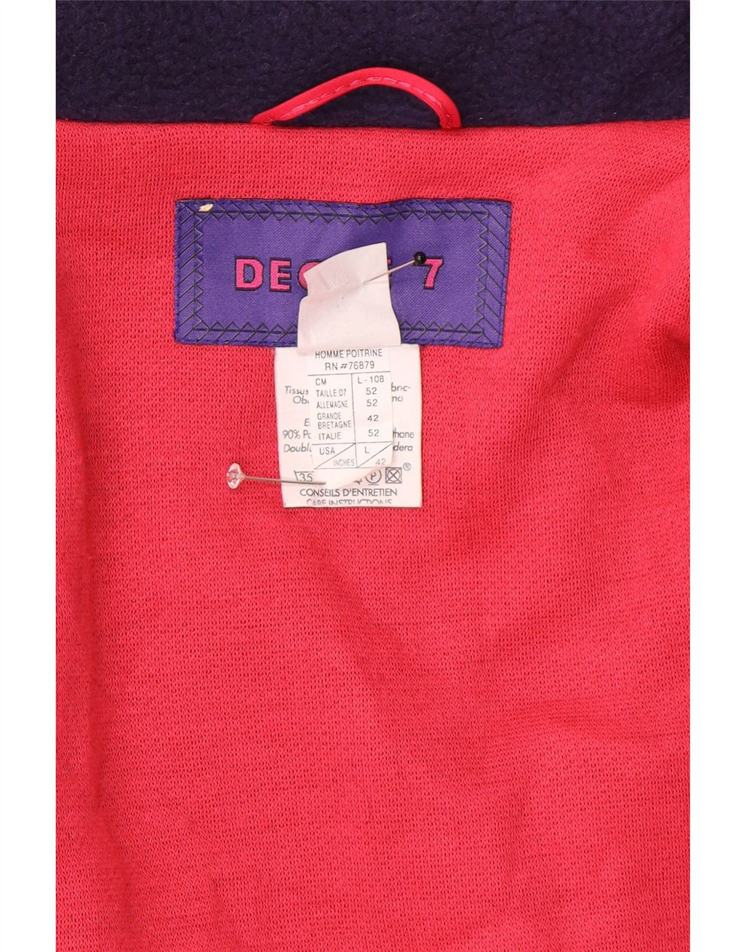 Degre 7 Chaqueta de esquí con capucha para hombre IT 52 XL Azul marino Colorblock Poliéster
