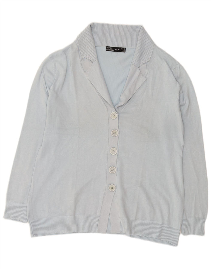 Zara - Cárdigan para mujer, talla 40, talla grande, rayón azul