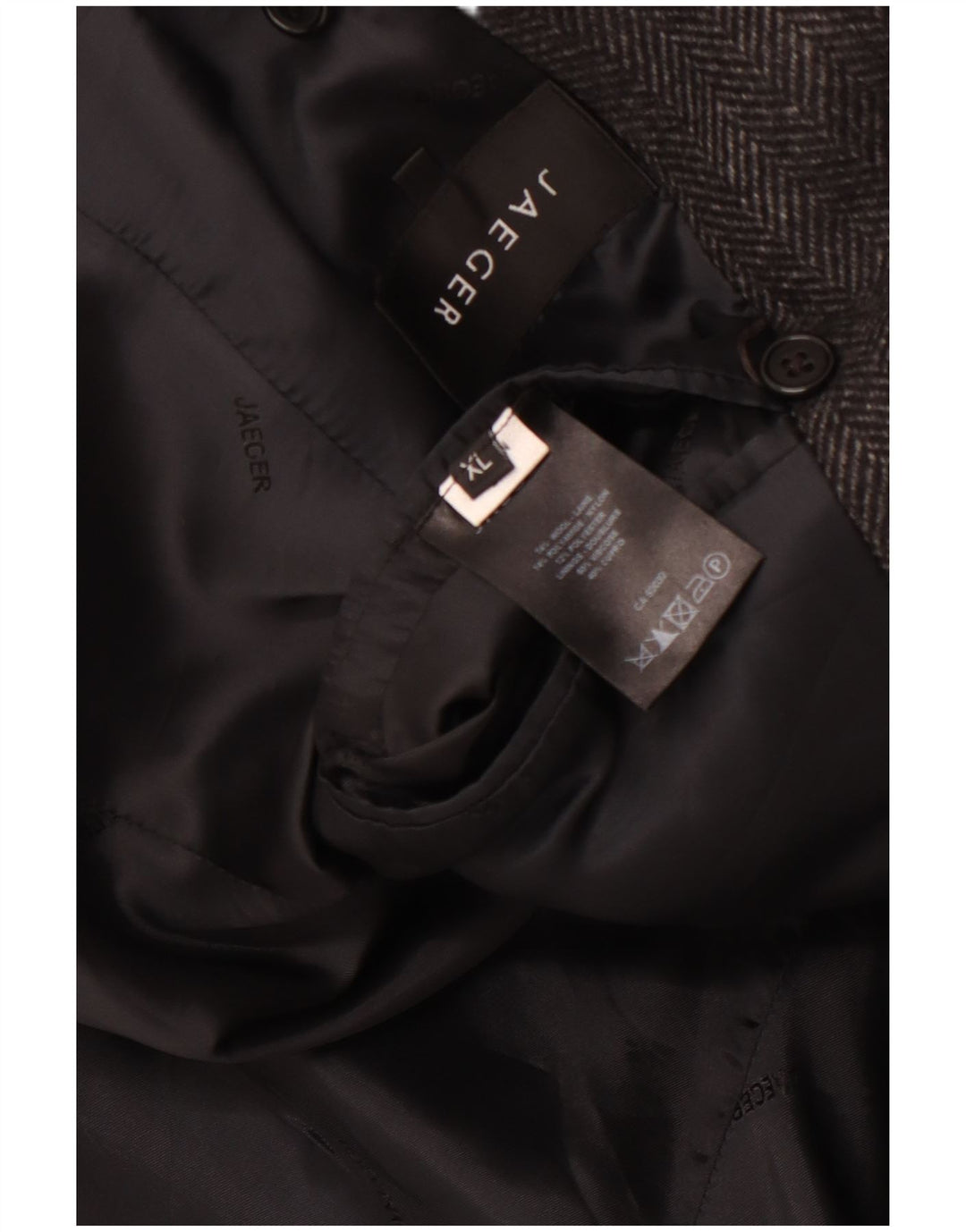 JAEGER Chaquetón para hombre UK 42 XL Lana gris en espiga