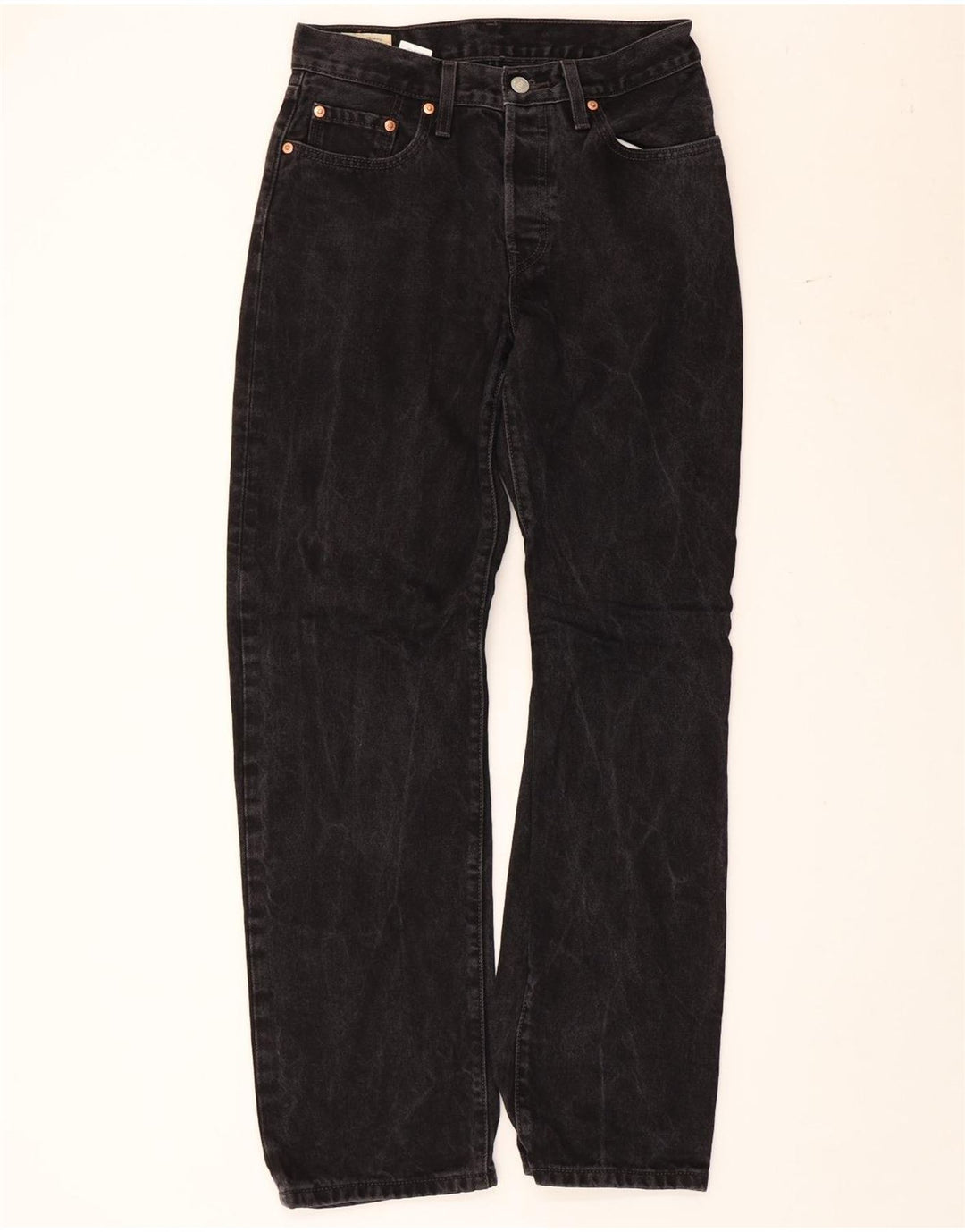 Levi's Mujer 501 Vaqueros Rectos W26 L32 Algodón Negro