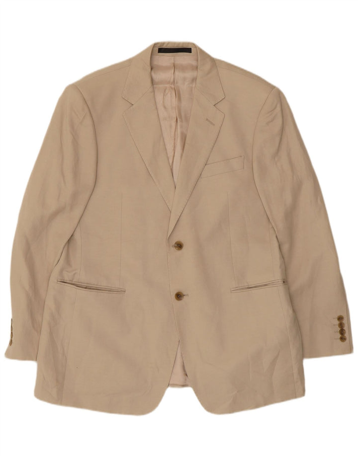 MARKS & SPENCER Chaqueta tipo blazer de 2 botones para hombre Reino Unido 42 Grande Seda beige