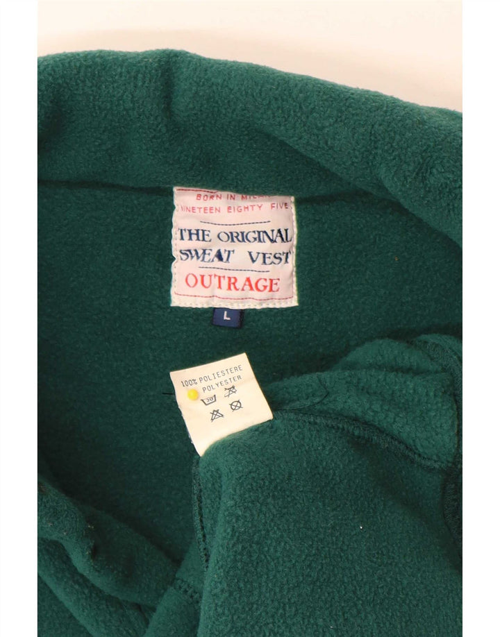 Outrage Chaleco polar para hombre Reino Unido 40 Poliéster verde grande